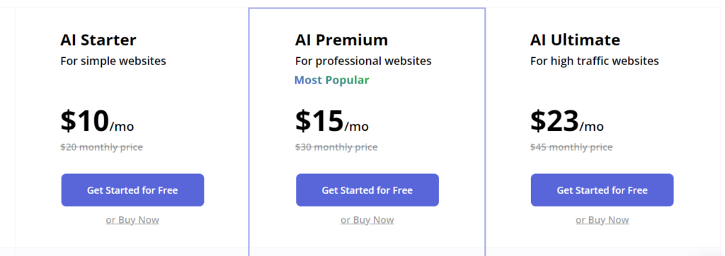 10Web Review: Pricing