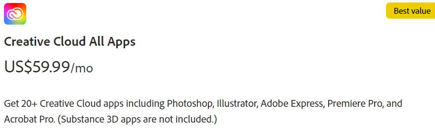 Adobe Creative Cloud​ Review: Pricing