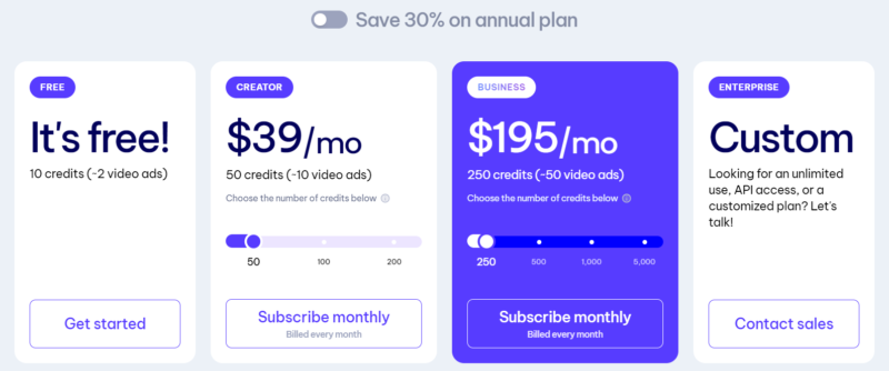 Creatify Review: Pricing