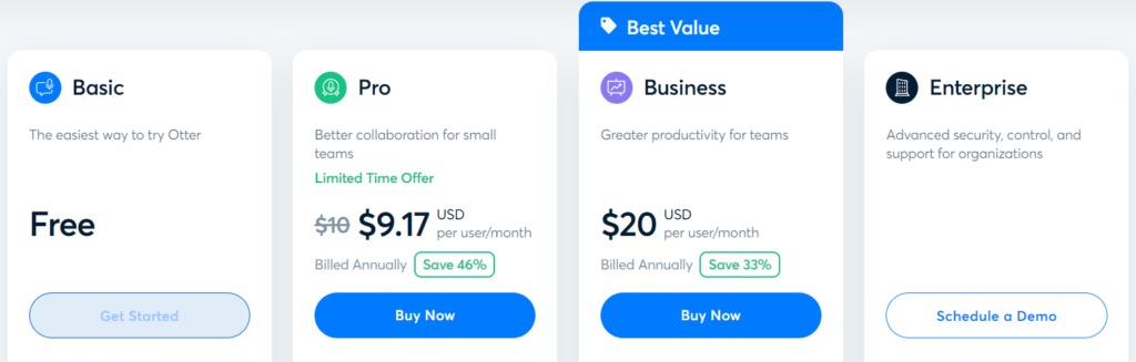 Otter.ai Review: Pricing