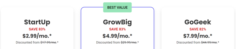 SiteGround Review: Pricing